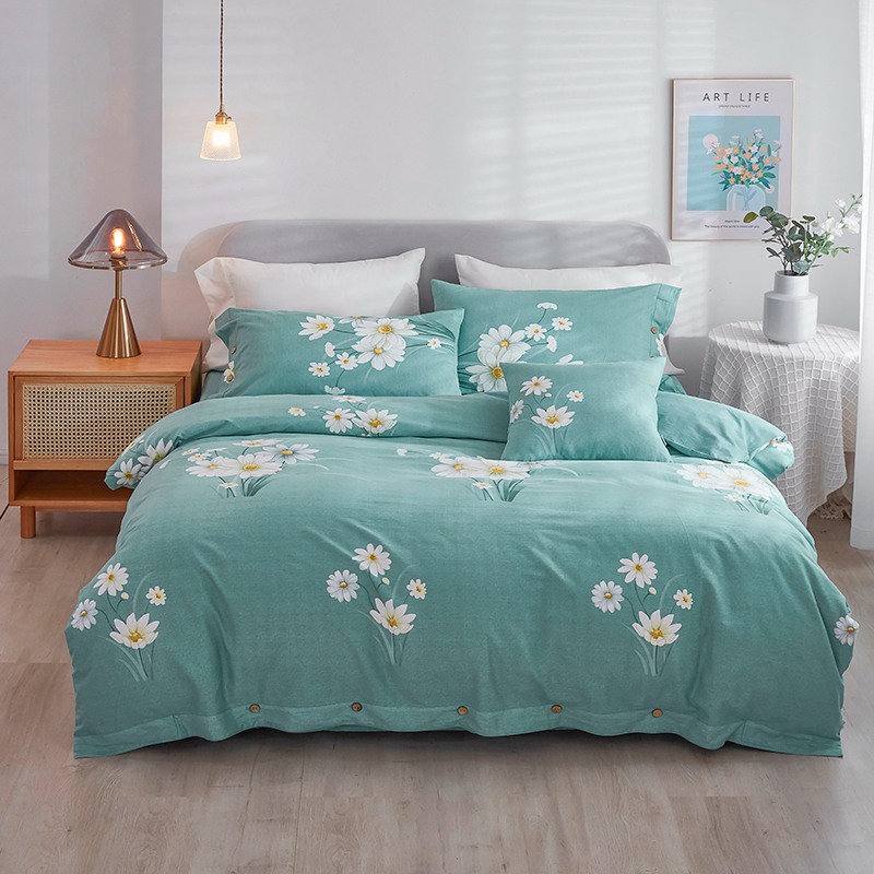 全棉生态磨毛四件套-兰亭雅香绿