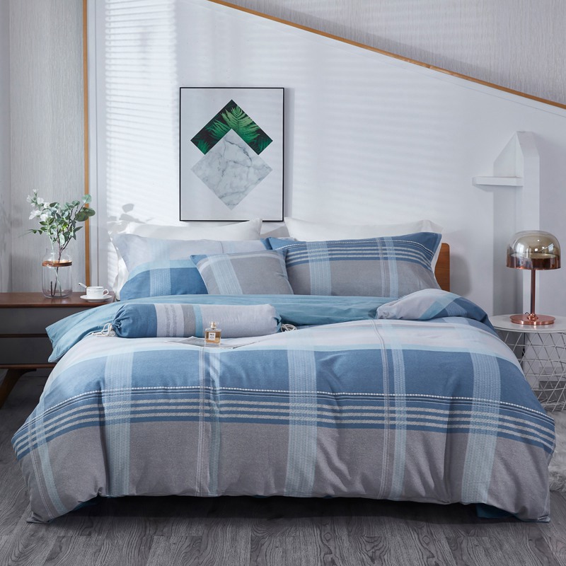 活性磨毛四件套--安慕希蓝