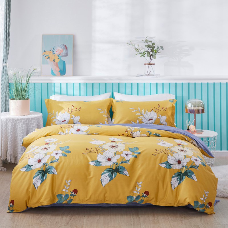 全棉印花四件套-花趣黄
