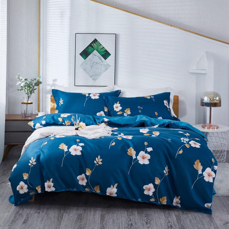 生态有机棉四件套--陌上花颜蓝